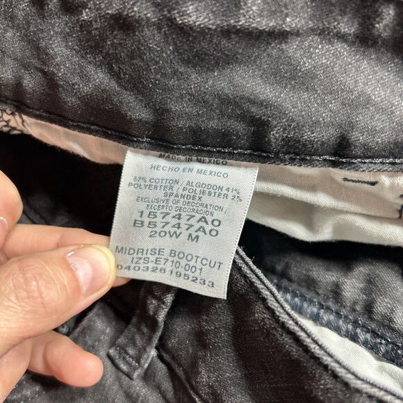 Lees Riders Black Mid Rise Boot Cut Jeans size 20w Good pre owned condition - Picture 5 of 8